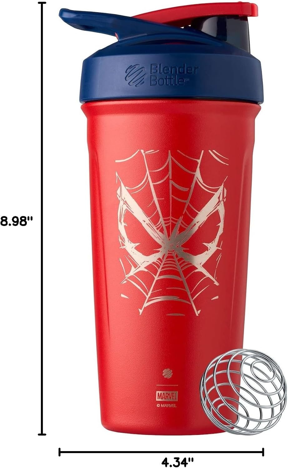 image:imageBlenderBottle Marvel Sport Flip Insulated Shaker Bottle 24 oz Spiderman WebSpiderman Web